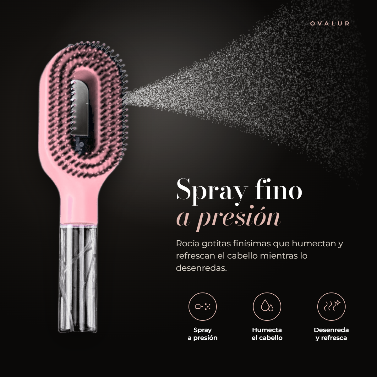 Cepillo pulverizador 2 en 1: spray fino a presión — OVALUR