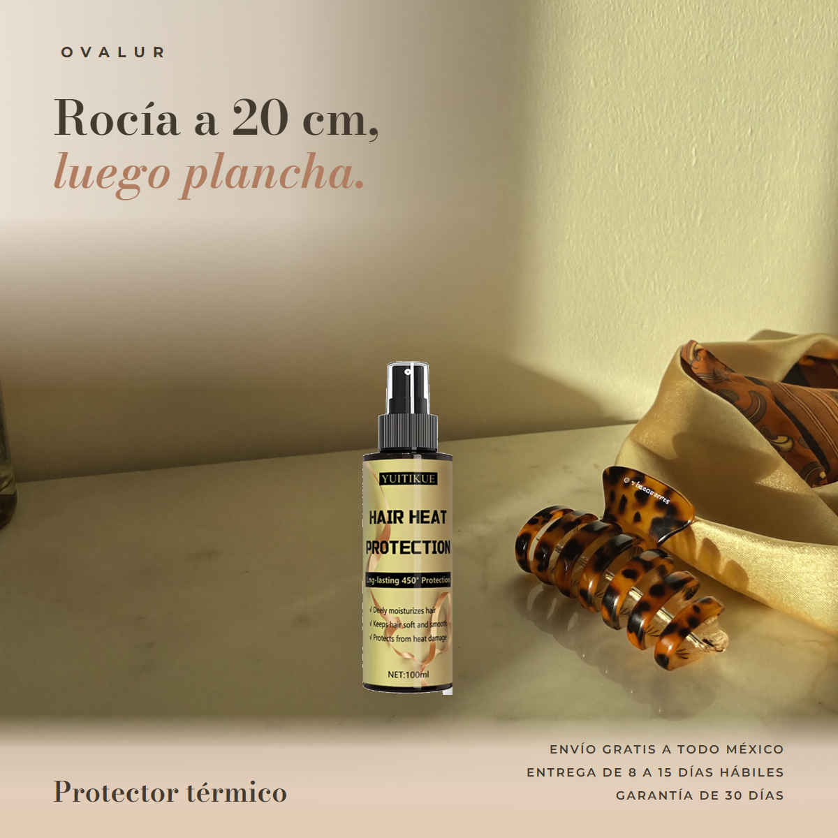 Protector térmico en spray: modo de uso — OVALUR